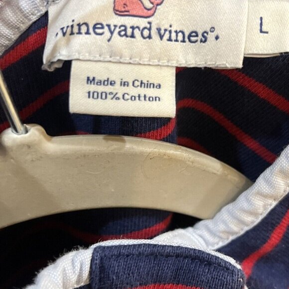 Vineyard Vines 1/4 Botton Pullover Men's  Large Striped Long Sleeve Sweater - Picture 16 of 16